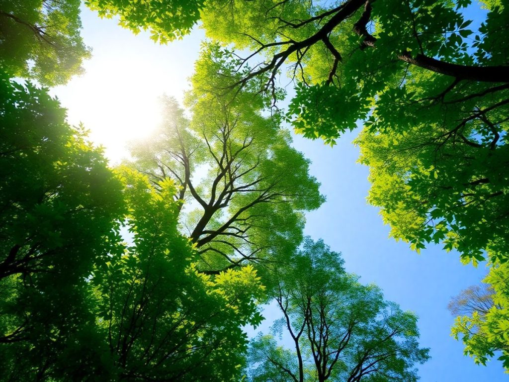 Cum Reduci Emisiile de Carbon: Ghid Complet și Soluții Inovatoare 1 Planetă verde curată cu copaci sub cer senin.